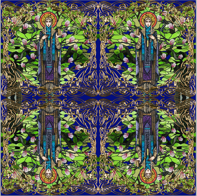 St Brigid 90 x 90 cm silk scarf