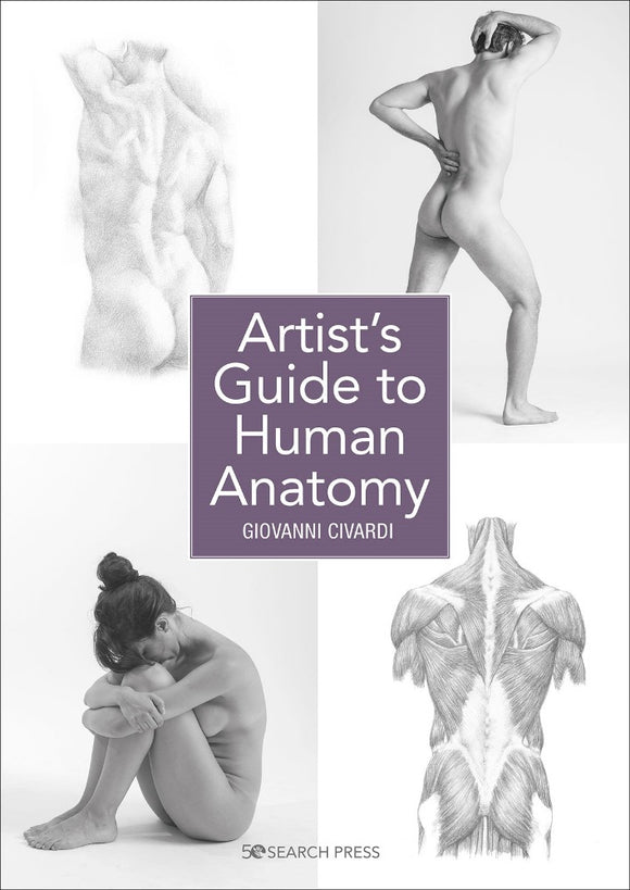 The cover is split in four, each corner with a different photo or sketch of the human body. The title is in a purple square in the centre.