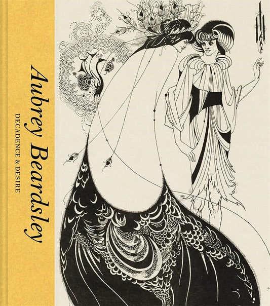 A detailed black and white illustration of a woman in a dress from behind. The yellow spine has the title in black letters.