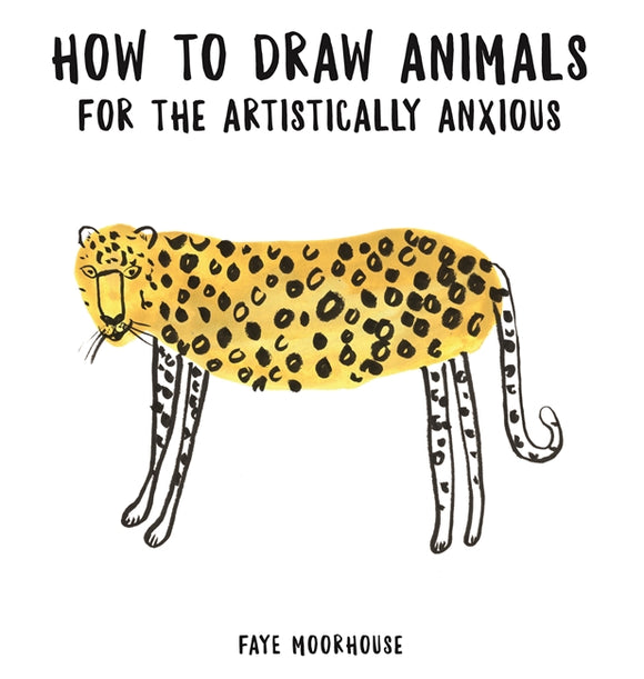 A bad cartoon drawing of a cheetah with black spots drawn over a blob of yellow for the body. The title is across the top in black letters.