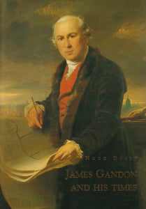 A classical painting of a well dressed man holding sheets of architectural plans and a pencil. The title is in gold capital letters in the bottom right.