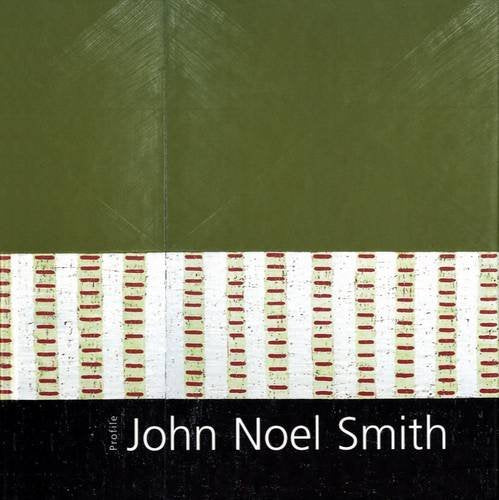 A cover with a painting with the top half green, under is white with dashes of red and light green in stipes, under is black.