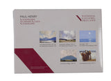 The back of the pack is a light grey with the products details in a wine colour. There are five small images of the cards that are in the set.
