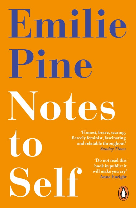 An orange cover where the author and title take up most of the space. The author is in blue at the top and the title is in white underneath.