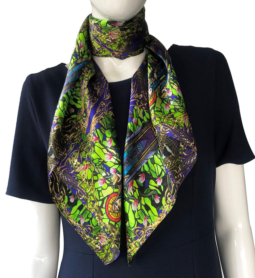 St Brigid 90 x 90 cm silk scarf