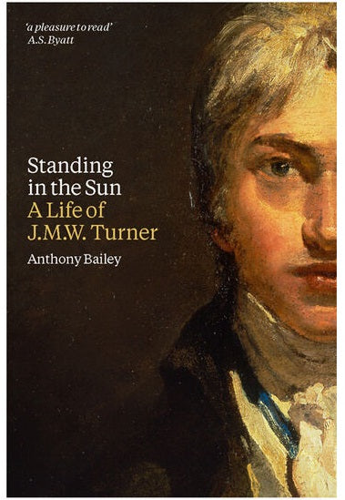 On the right of the cover is half a painted portrait of a young man from his shoulders up. To the left is the title and author on a black background.