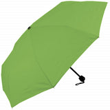The top of the open umbrella is a solid bright green